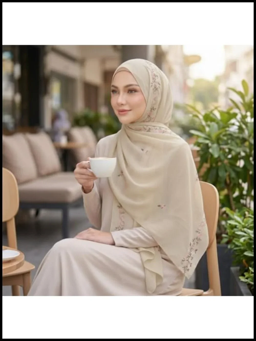 Chiffon Hijab Scarf Floral Embroidery Shawl Wrap Wedding Party Coverup